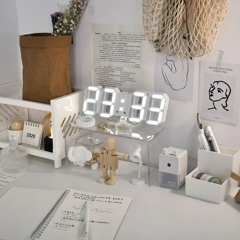 3D LED Digital Wall Clock