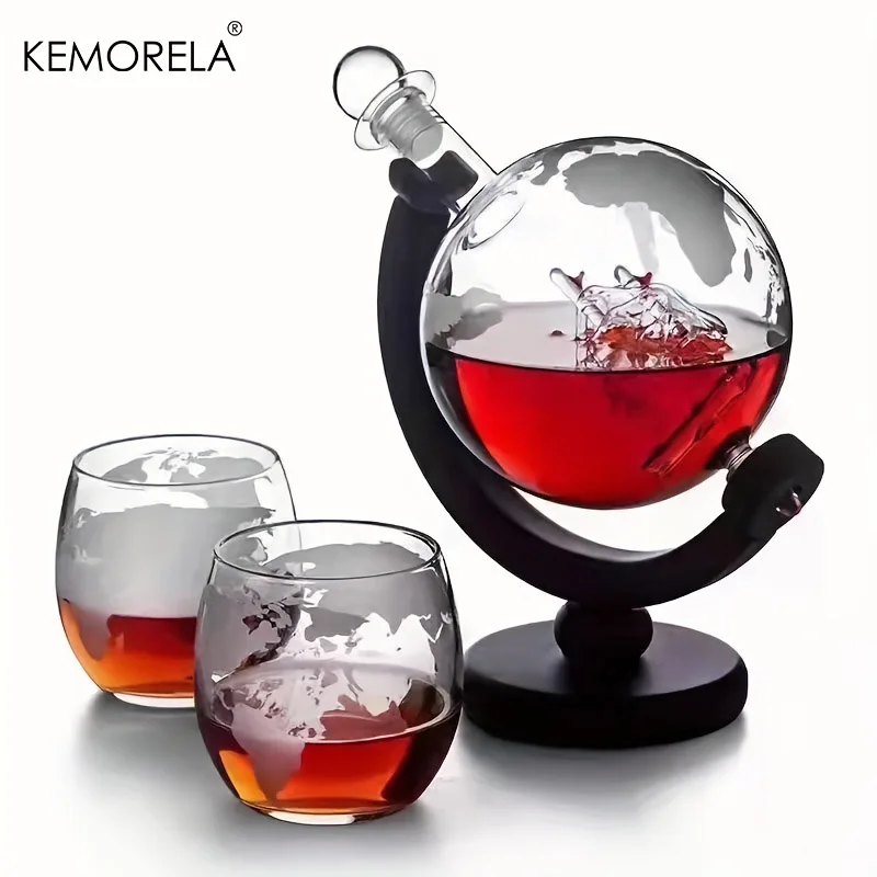 Detailed View of Globe Decanter and Glasses